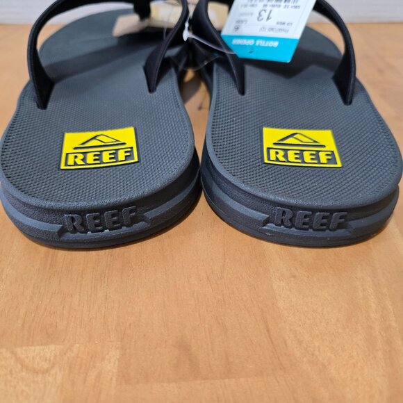 Reef Men\'s Phantoms TQT Bottle‎ Opener Flip Flops Black Size 13 New with Tags main image 7